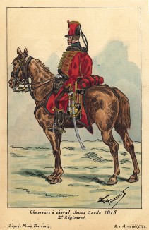 1815 г. Конный егерь Молодой гвардии Наполеона в парадной форме. Коллекция Роберта фон Арнольди. Германия, 1911-28