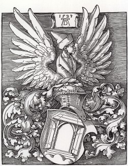 Герб Альбрехта Дюрера, гравированный им самим в 1523 году