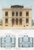Эскиз парадного входа загородного дома в неоклассическом стиле (из популярного у парижских архитекторов 1880-х Nouvelles maisons de campagne...)