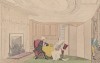 Доктор Синтакс посещает вдову Хопфул в Йорке. Иллюстрация Томаса Роуландсона к поэме Вильяма Комби "Путешествие доктора Синтакса в поисках живописного". Лондон, 1881