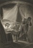 Иллюстрация к трагедии Шекспира "Отелло, венецианский мавр", акт V, сцена II: Отелло в спальне Дездемоны. Graphic Illustrations of the Dramatic works of Shakspeare, Лондон, 1803.