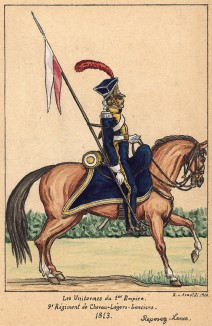 1813 г. Кавалерист 9-го полка французской легкой кавалерии. Коллекция Роберта фон Арнольди. Германия, 1911-29