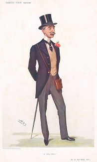 Уильям Холл Уолкер (1856-1933) - 1-й барон Вайвертри, бизнесмен, политик, коллекционер предметов искусства, любитель лошадей. Карикатура из знаменитого британского журнала Vanity Fair. Лондон, 1906