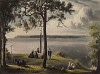 Устье Сены у городка Онфлер (из Picturesque Tour of the Seine, from Paris to the Sea... (англ.). Лондон. 1821 год (лист XXII))