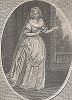 Миссис Брукс в роли Леоноры. Иллюстрация к британской пьесе "The Revenge", Акт IV, Лондон, 1792-1793 годы