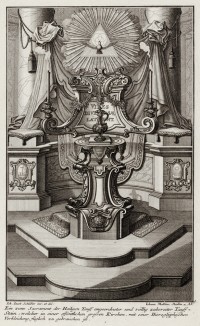 Купель для крещения по католическому обряду. Johann Jacob Schueblers Beylag zur Ersten Ausgab seines vorhabenden Wercks. Нюрнберг, 1730