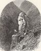 Скала Колонна, перевал Диксвилль, Белые горы, штат Нью-Гемпшир. Лист из издания "Picturesque America", т.I, Нью-Йорк, 1872.