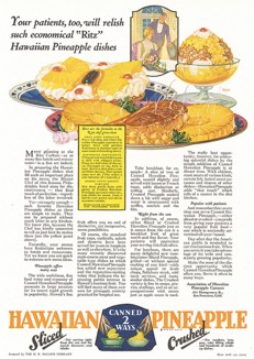 Гавайские консервированные ананасы. Американская реклама 1920-х годов. 