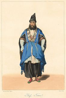 Бек - татарин. "Costumes du Caucase" князя Гагарина, л. 12, Париж, 1840-е гг. 