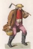 Французский хлебопашец собирается в поле (XVI век) (лист 83 работы Жоржа Дюплесси "Исторический костюм XVI -- XVIII веков", роскошно изданной в Париже в 1867 году)