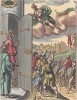 "Энеида" (Aenis). Распахнулись врата войны. Лист из знаменитого издания произведений Вергилия "Publii Virgilii Maronis Opera", Лондон, 1658 год