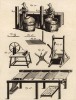 Суконная фабрика. Ткацкие инструменты (Ивердонская энциклопедия. Том VI. Швейцария, 1778 год)