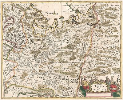Карта России или Московии. Tabula Russia vulgo Moscovia. Составил Фредерик де Вит, Амстердам, 1680.