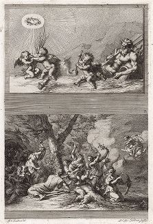 Эрос, Антерос и Амур, а также наказание Купидона. "Iconologia Deorum,  oder Abbildung der Götter ...", Нюренберг, 1680. 