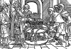Торговля кораллами. Иллюстрация Йорга Бреу Старшего к описанию путешествия на восток Лодовико ди Вартема: Ludovico Vartoman / Die Ritterliche Reise. Издал Johann Miller, Аугсбург, 1515