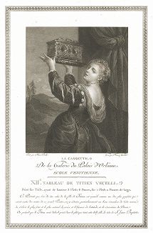 Портрет Лавинии, дочери Тициана. Лист из знаменитого издания Galérie du Palais Royal..., Париж, 1808