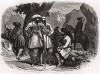 Черкесы в национальных костюмах. Les mystères de la Russie... Париж, 1845
