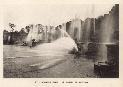 Версаль. Большая вода. Фонтан "Нептун". Фототипия из альбома Le Chateau de Versailles et les Trianons. Париж, 1900-е гг.