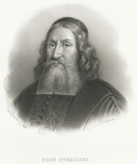 Улоф Свебилиус (1 января 1624 - 29 июня 1700), богослов, архиепископ Упсалы (1681-1700). Galleri af Utmarkta Svenska larde Mitterhetsidkare orh Konstnarer. Стокгольм, 1842