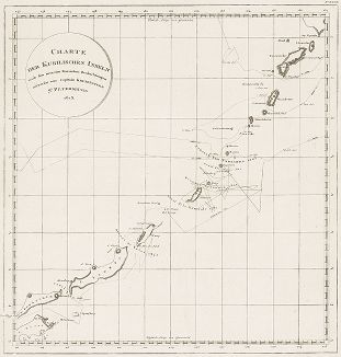 Карта островов Курильских. 1813 год.