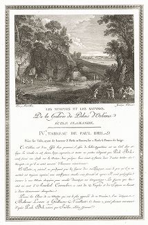 Нимфы и сатиры кисти Пауля Бриля. Лист из знаменитого издания Galérie du Palais Royal..., Париж, 1808