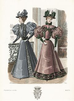 Французская мода из журнала Le Salon de la Mode, выпуск № 35, 1895 год.