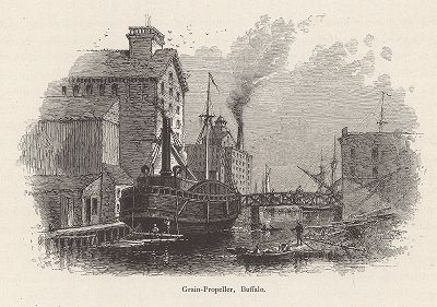 Зерновая биржа, Баффало, штат Нью-Йорк. Лист из издания "Picturesque America", т.I, Нью-Йорк, 1872.
