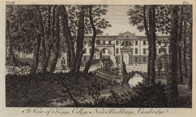 Вид на новое здание Королевского колледжа в Кембридже (из A New Display Of The Beauties Of England... Лондон. 1776 г. Том 2. Лист 10)