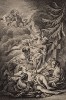 Юпитер передаёт сына Вакха на воспитание сестре погибшей Семелы Ино, а затем нимфам в Нису (гравюра из первого тома знаменитой поэмы "Метаморфозы" древнеримского поэта Публия Овидия Назона. Париж, 1767 год)