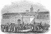 Визитёры, посещающие в тюрьме Дублина ирландского политического деятеля Дэниэла О’Коннелла, осуждённого в 1844 году за организацию ряда митингов против британо--ирландской унии (The Illustrated London News №111 от 15/06/1844 г.)