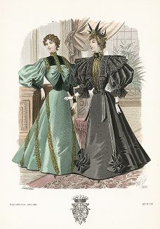 Французская мода из журнала Le Salon de la Mode, выпуск № 38, 1895 год.