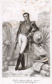 Сильвен Шарль Вале (1773-1846), маршал Франции с 1837 года. Galerie des Marechaux de France par Ch. Gavard, Париж, 1839 год. 
