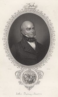 Джон Куинси Адамс (1767 - 1848) - шестой президент США и первый официальный посланник США в России. Gallery of Historical and Contemporary Portraits… Нью-Йорк, 1876