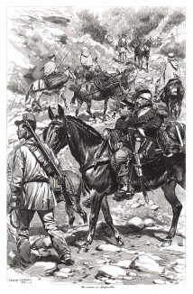 1840 год. Печальный конвой в Африке (из Types et uniformes. L'armée françáise par Éduard Detaille. Париж. 1889 год)