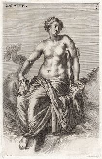 Галатея на гиппокампе. Лист из Sculpturae veteris admiranda ... Иоахима фон Зандрарта, Нюрнберг, 1680 год. 