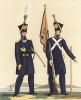 Офицер и сержант городской гвардии вольного города Гамбурга в 1816 году (из популярной в нацистской Германии работы Мартина Лезиуса Das Ehrenkleid des Soldaten... Берлин. 1936 год)
