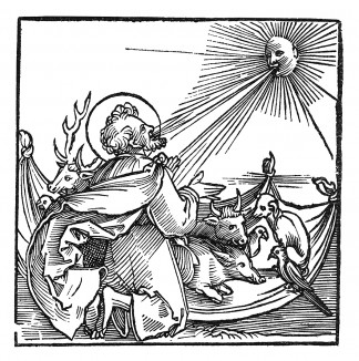 Видение Святого Петра. Зебальд Бехам для Johann Schwarzenberg / Beschworung der Schlange. Издал Hans Herrgott, Нюрнберг, 1525