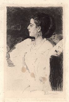 Женский портрет работы И.А. Бодянского. 