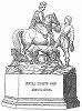 Награда на скачках, проводившихся в 1844 году на английском ипподроме Аскот близ Виндзора -- серебряная скульптурная группа, изображающая короля Шотландии Роберта I Брюас на охоте (1274 -- 1329) (The Illustrated London News №110 от 08/06/1844 г.)