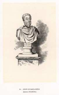 Бюст Марка Аврелия (121-180), римского императора и философа. В 1736 г. юный Фридрих II в «Оде моему прусскому брату» описывает идеального правителя, похожего на Марка Аврелия.