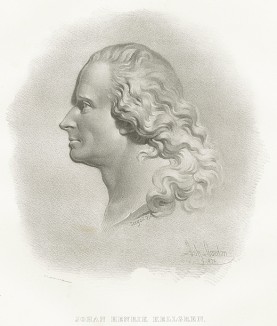 Йохан Хенрик Келлгрен (1 декабря 1751 – 20 апреля 1795), поэт и критик. Член Королевской академии (1786). Galleri af Utmarkta Svenska larde Mitterhetsidkare orh Konstnarer. Стокгольм, 1842