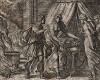 Медея убеждает дочерей Пелия убить его. Гравировал Антонио Темпеста для своей знаменитой серии "Метаморфозы" Овидия, л.65. Амстердам, 1606