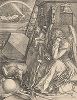 Меланхолия. Гравюра Альбрехта Дюрера, выполненная в 1514 году (Репринт 1928 года. Лейпциг)