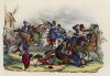 Арабы пытаются захватить в плен французского генерала (иллюстрация к L'Africa francese... - хронике французских колониальных захватов в Северной Африке, изданной во Флоренции в 1846 году)