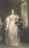 Элизабет, герцогиня Ратленд (1780-1825) в своем поместье Бивер-касл. Меццо-тинто Самьюэла Казинса с оригинала Джорджа Сандерса.