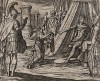 Скилла (дочь Ниса) заключает сделку с Миносом. Гравировал Антонио Темпеста для своей знаменитой серии "Метаморфозы" Овидия, л.73. Амстердам, 1606