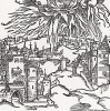 Разрушение Содома и Гоморры (иллюстрация к книге "Рыцарь Башни", гравированная Дюрером в 1493 году)
