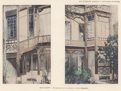 Дом известного французского художника и ювелира эпохи Модерн Жана Дампа (1854 -- 1945). Art Decoratif - documents d'atelier. Париж, 1900-е годы