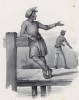 Малаец в традиционном костюме (лист 25 второго тома работы профессора Шинца Naturgeschichte und Abbildungen der Menschen und Säugethiere..., вышедшей в Цюрихе в 1840 году)