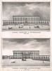 Королевский дворец в Стокгольме, вид с юга и севера. Stockholm forr och NU. Стокгольм, 1837